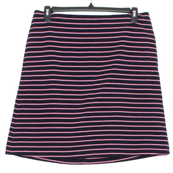 Talbots Womens Skirt Pockets Knee Length Back Zip Career Blue Pink Size 10 ID - Picture 1 of 4
